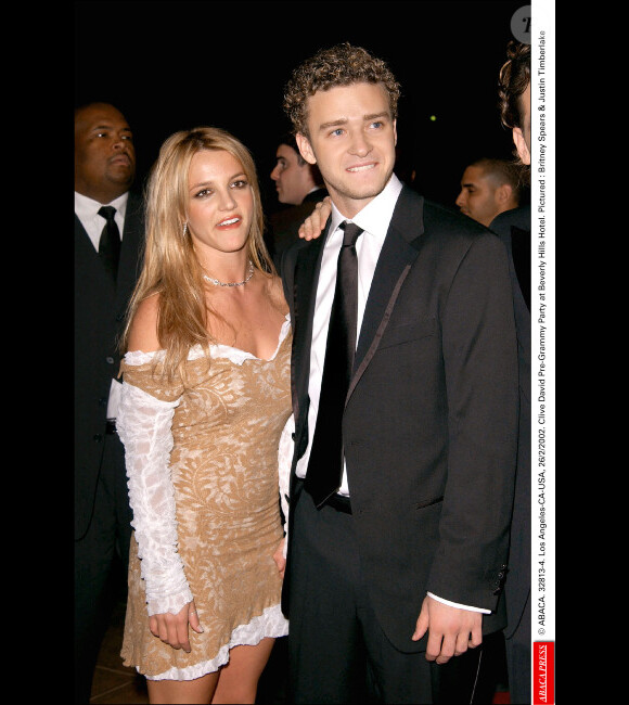 Britney Spears et Justin Timberlake assisent à la soirée de pré-nomination des Grammy à Los Angeles, le 26 février 2002.
