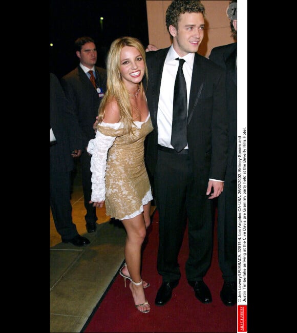 Britney Spears et Justin Timberlake assisent à la soirée de pré-nomination des Grammy à Los Angeles, le 26 février 2002.