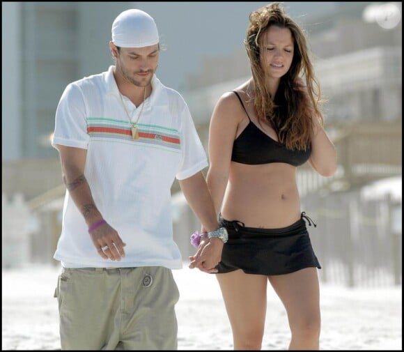 Britney Spears et son ex-mari Kevin Federline sur la plage en Floride, le 13 avril 2005.
