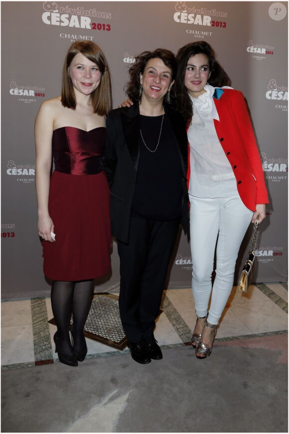 India Hair, Noémie Lvovsky et Julia Faure lors de la soirée des Révélations le 14 janvier 2013 à Paris