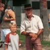 Paul Hogan en plein tournage du Crocodile Dundee III à Venice Beach le 21 septembre 2000.