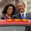 Les statues de cire de Barack et Michelle Obama du célèbre musée Madame Tussauds à Washington, le 17 janvier 2013.