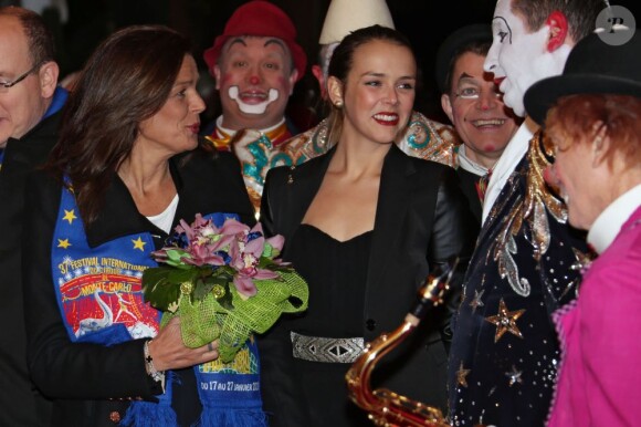 La princesse Stéphanie de Monaco et sa fille Pauline Ducruet au 37e Festival International du Cirque de Monte-Carlo le 17 janvier 2013.