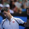 Novak Djokovic lors de son troisième tour à l'Open d'Australie à Melbourne le 18 janvier 2013