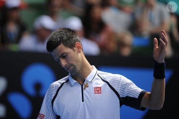 Novak Djokovic lors de son troisième tour à l'Open d'Australie à Melbourne le 18 janvier 2013