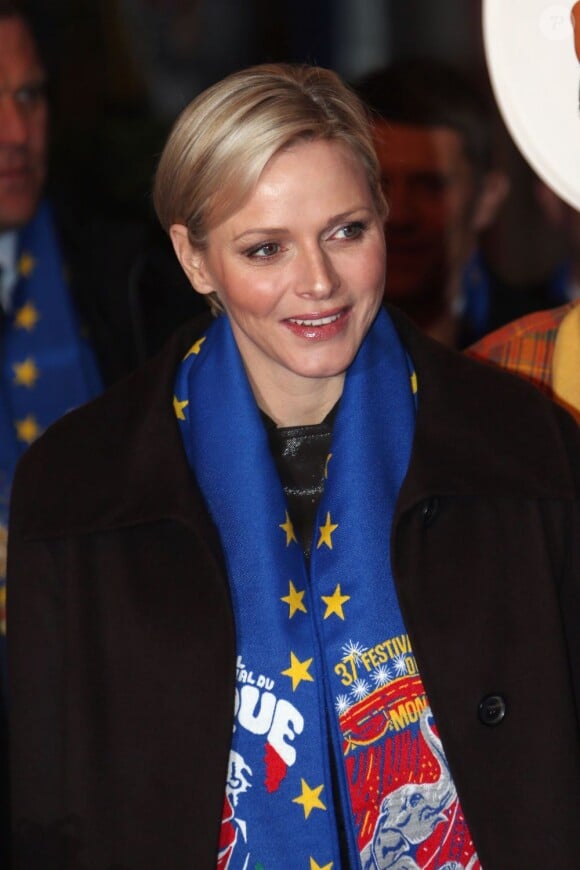 La princesse Charlène de Monaco lors du 37e festival international du cirque de Monte-Carlo le 17 Janvier 2013