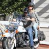 Heidi Klum et son amoureux Martin Kirsten font une balade à moto à Santa Monica le 19 janvier 2013