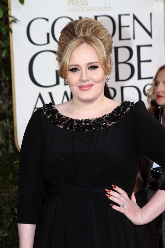 Adele sur le tapis rouge des Golden Globes le 13 janvier 2013.
