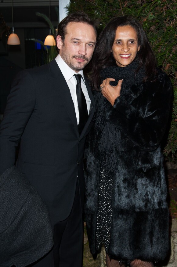 Vincent Perez et Karine Silla lors du Dîner de la mode au pavillon d'Armenonville à Paris le 24 janvier 2013