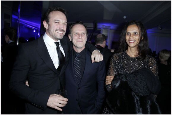 Vincent Perez, Charles Berling et Karine Silla lors du Dîner de la mode au pavillon d'Armenonville à Paris le 24 janvier 2013