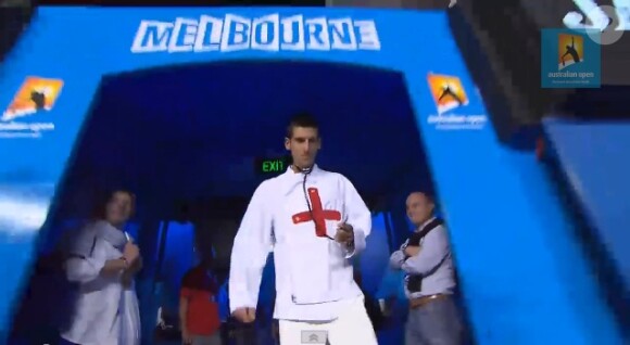 Novak Djokovic joue les docteurs pour Henri Leconte à Melbourne le 24 janvier 2013