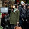 Carey Mulligan sur le tournage d'Inside Llewyn Davi à West Village, New York, le 2 mars 2012.