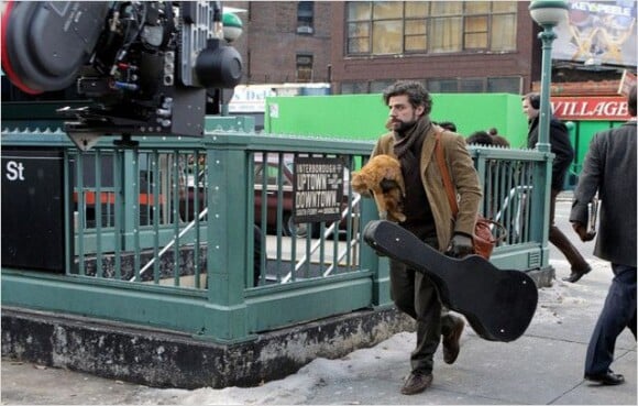 Oscar Isaac sur le tournage d'Inside Llewin Davis.