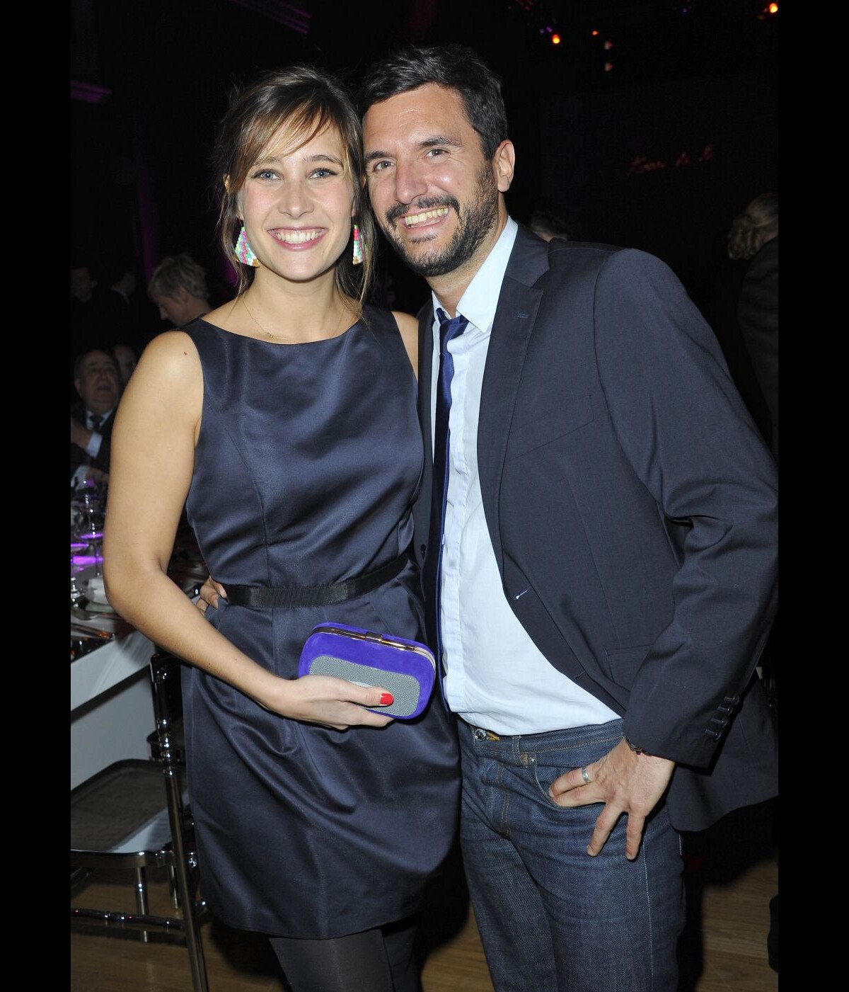 Photo Julie de Bona et son compagnon lors du dîner de gala du 92e Prix d'Amérique, le 26 Photo Julie de Bona et son compagnon lors du dîner de gala du 92e Prix d'Amérique, le 26