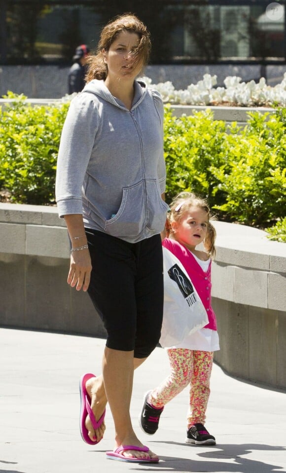 Mirka Federer et ses filles Myla Rose et Charlene Riva à Melbourne le 27 janvier 2013
