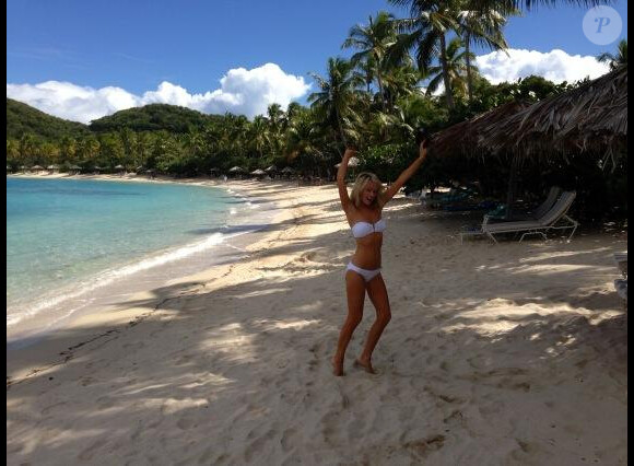 Hayley Roberts en vacances à Necker Island aux Caraïbes début janvier.