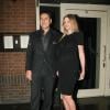 David Walliams et Lara Stone, enceinte, à la sortie du restaurant La Petite Maison à Londres, le 29 janvier 2013.