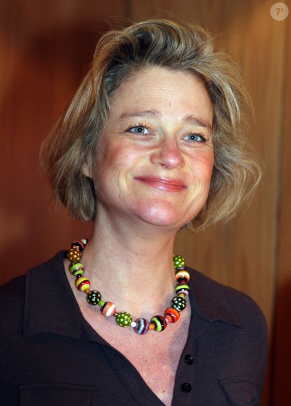 Delphine Boël le 9 avril 2008 lors de la présentation de son ouvrage De navelstreng doorknippen (Couper le cordon ombilical) à Bruxelles.
