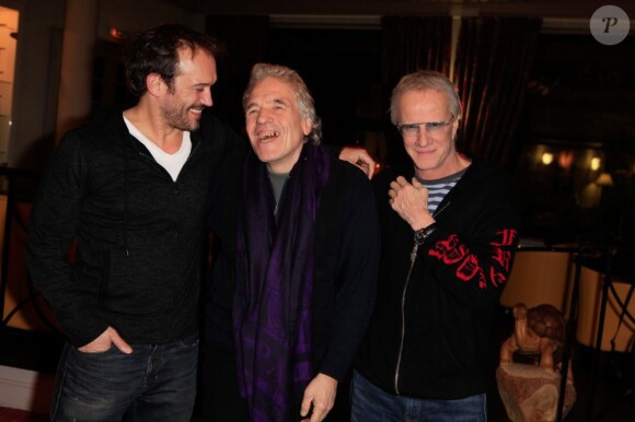 Vincent Perez, Abel Ferrara et Christophe Lambert pendant une soirée au 20e festival international du film fantastique de Gérardmer, le 2 février 2013.
