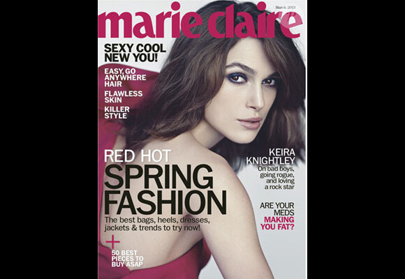 Keira Knightley fait la couverture du magazine Marie Claire, du mois de février 2013.