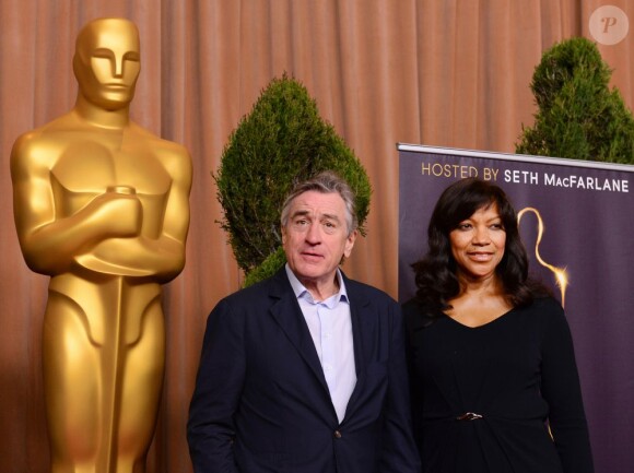 Robert De Niro et sa femme Grace Hightower pour le déjeuner des nommés aux Oscars 2013 à Los Angeles, le 4 février 2013.