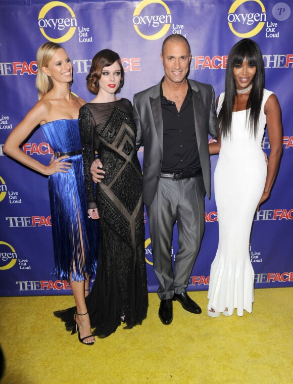 Karolina Kurkova, Coco Rocha, Nigel Barker et Naomi Campbell lors de la soirée de l'émission The Face au club Marquee. New York, le 5 février 2013.