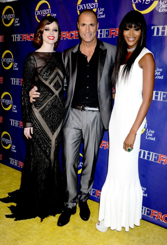 Coco Rocha, Nigel Barker et Naomi Campbell lors de la soirée de l'émission The Face au club Marquee. New York, le 5 février 2013.