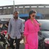 Kim Kardashian, enceinte, et Kanye West assistent à un des événements  du Carnaval de Rio, le 9 février 2013.