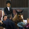 Charlotte Casiraghi sur Rubins Quibelle le 10 février 2013 lors du Prix des Partenaires du Jumping international de Bordeaux.