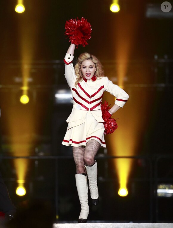 La chanteuse Madonna en concert pour le MDNA Tour au Rogers Arena à Vancouver, le 29 septembre 2012.