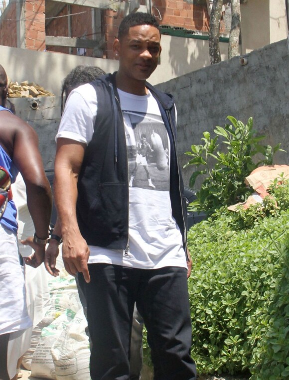 Will Smith, en compagnie de Kim Kardashian, enceinte, et de Kanye West à Rio De Janeiro, le 10 février 2013.