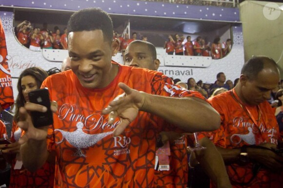 Will Smith prend du bon temps au Carnaval de Rio de Janeiro le 10 février 2013.