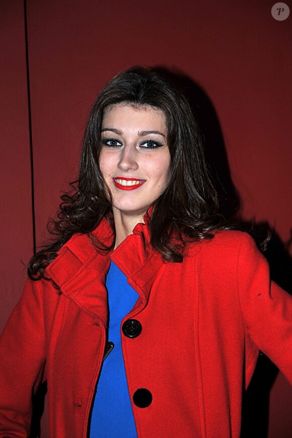 La première dauphine de Miss France 2007, Sophie Vouzelaud, à la 3e édition des Trophées de l'accessibilité au Théâtre de la porte Saint-Martin à Paris, le 11 février 2013.