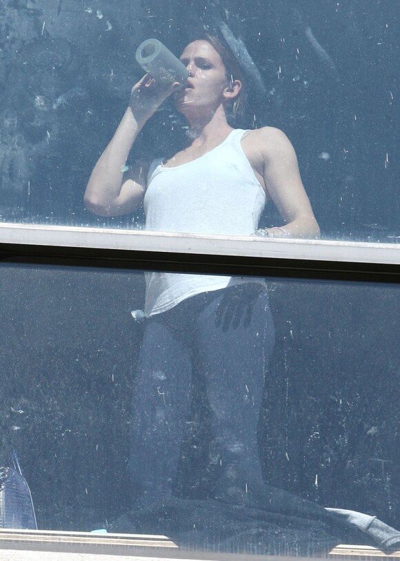 Jennifer Garner en pleine séance de gym à Brentwood, le 12 février 2013