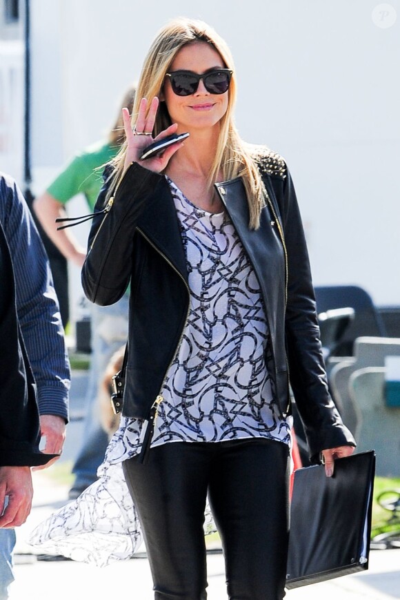 Heidi Klum lors de l'enregistrement d'une séquence pour Germany's Next Topmodel à Venice Beach, le 1er février 2013.