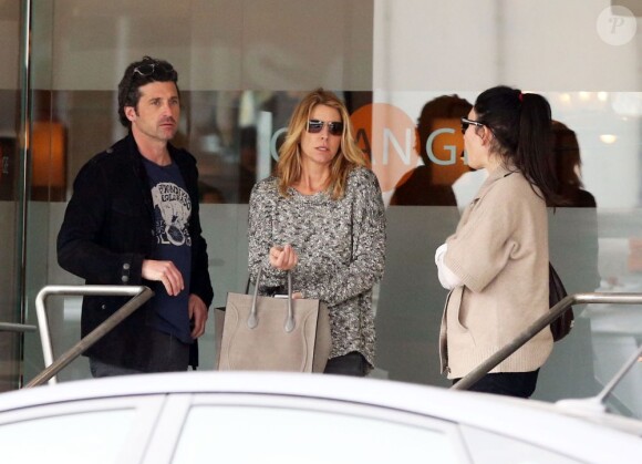 Patrick Dempsey et sa femme Jillian et une amie font du shopping à West Hollywood, le 19 février 2013.