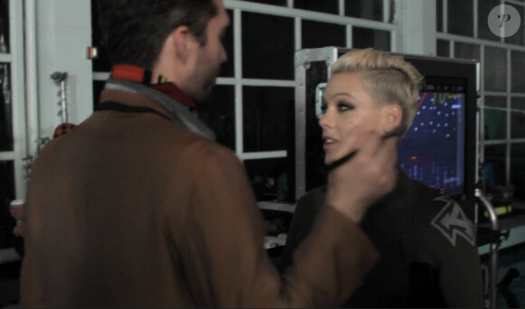 Pink et son époux Carey Hart sur le tournage du clip Just Give Me A Reason. Février 2013.