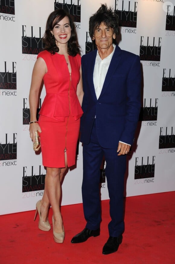 Ronnie Wood et sa femme Sally Humphreys, à la soirée ELLE Style Awards à Londres, le 11 février 2013.