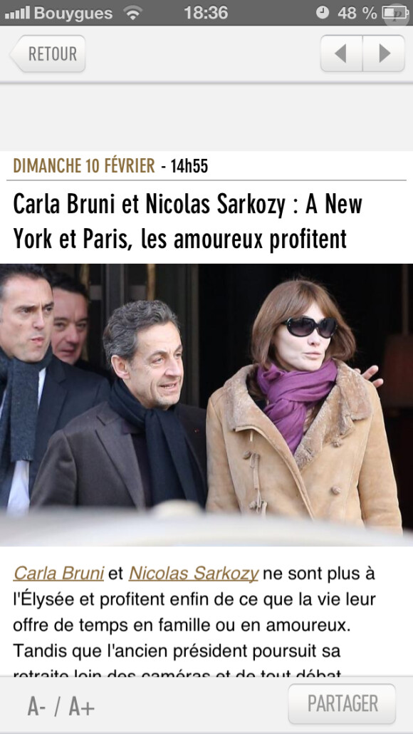 La nouvelle application iPhone Purepeople.com a été mise en ligne le 19 février 2013. Ergonomie améliorée et rapidité de chargement des contenus sont au coeur de cette nouvelle version, plus pratique et plus interactive.