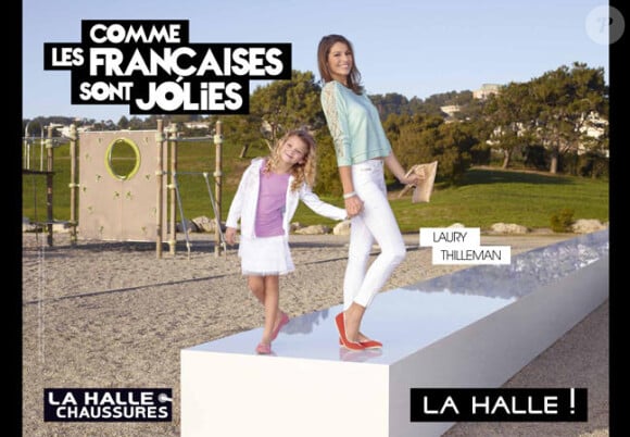 Laury Thilleman prend la pose pour une nouvelle campagne de pub pour les magasins La Halle dévoilée en février 2012.