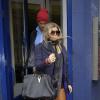 Fergie, enceinte, et son mari Josh Duhamel vont déjeuner dans une pizzeria apres avoir fait du shopping à Londres, le 21 fevrier 2013.