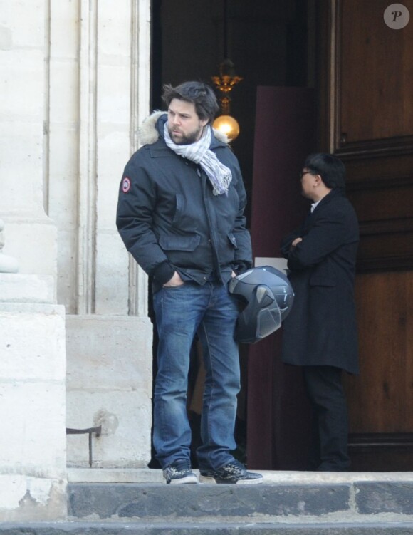 Arthur Jugnot aux obsèques de Christian Azzopardi à Paris, le 22 février 2013.