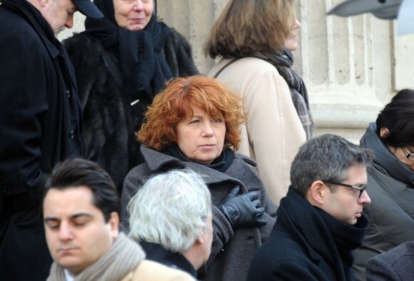 Veronique Genest aux obsèques de Christian Azzopardi à Paris, le 22 février 2013.