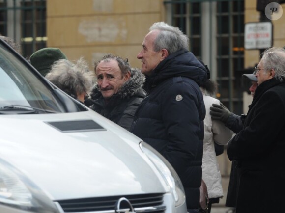 Michel Cremades et Jean Tiberi aux obsèques de Christian Azzopardi à Paris, le 22 février 2013.
