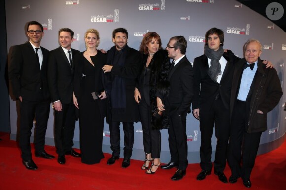 Equipe du film "Le Prénom" lors de la cérémonie des César le 22 février 2013 à Paris