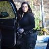 La starlette Kim Kardashian, enceinte, sort de sa maison à Los Angeles, elle se rend à une réunion de production, le 22 février 2013.