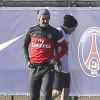 David Beckham à l'entraînement avec le PSG, au Camp des Loges, le 19 février 2013