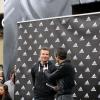 David Beckham a rencontré ses fans sur les Champs Elysées devant le magasin Adidas à Paris le 28 fevrier 2013