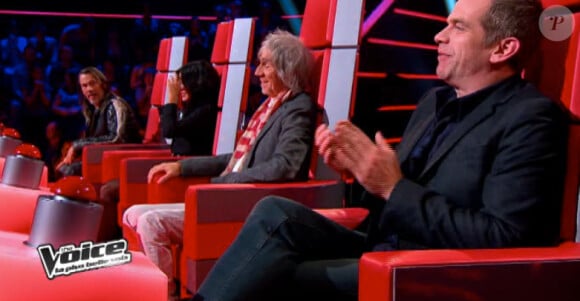 Garou, Louis Bertignac, Jenifer et Florent Pagny, les quatres coaches The Voice 2 diffusée depuis le 2 février 2013 sur TF1.