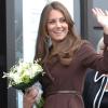 La duchesse de Cambridge Kate Middleton, enceinte, visite l'Académie Havelock à Grimsby, le 5 mars 2013.